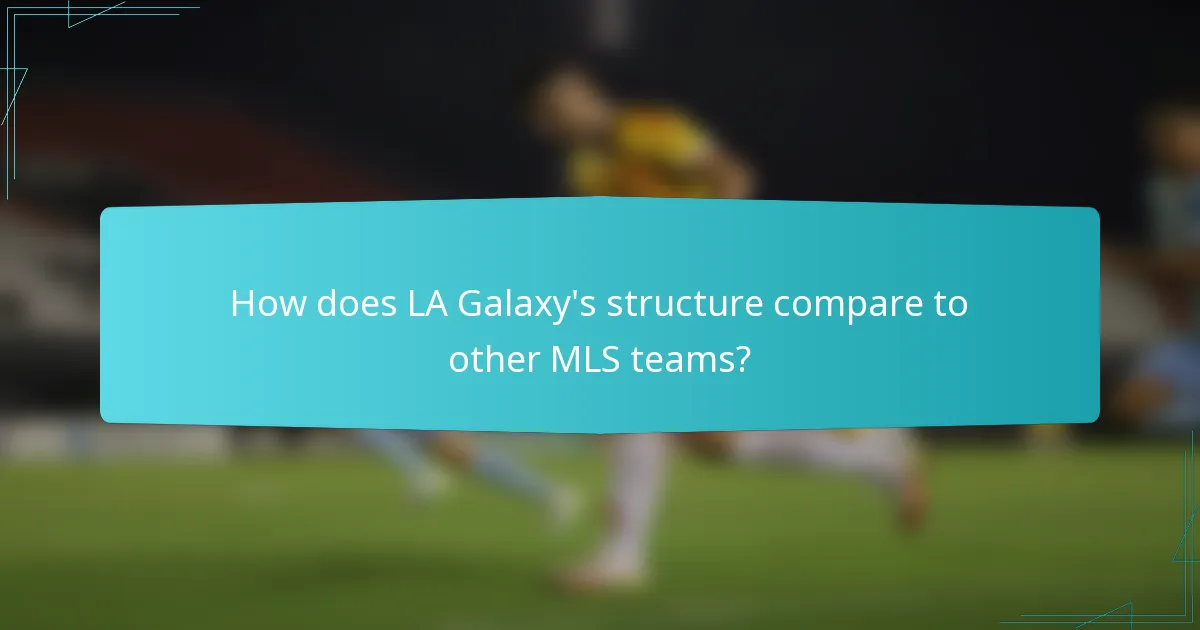 How does LA Galaxy's structure compare to other MLS teams?