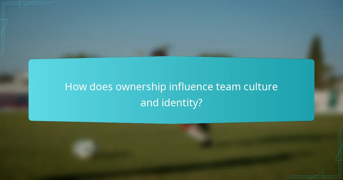 How does ownership influence team culture and identity?