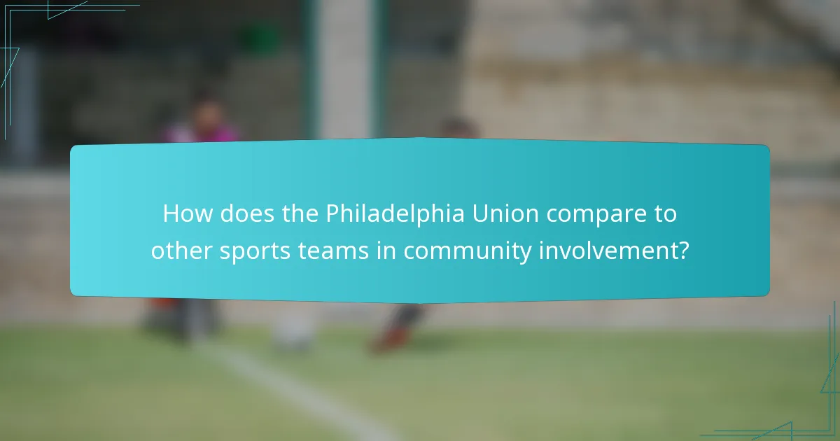 How does the Philadelphia Union compare to other sports teams in community involvement?