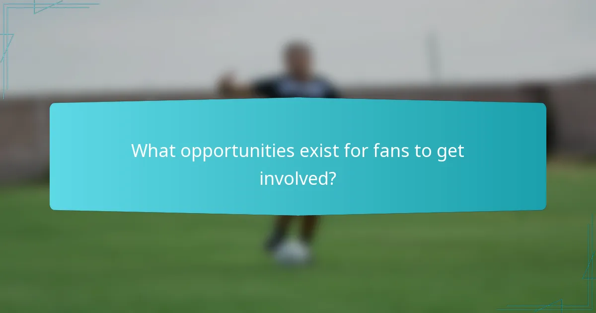 What opportunities exist for fans to get involved?