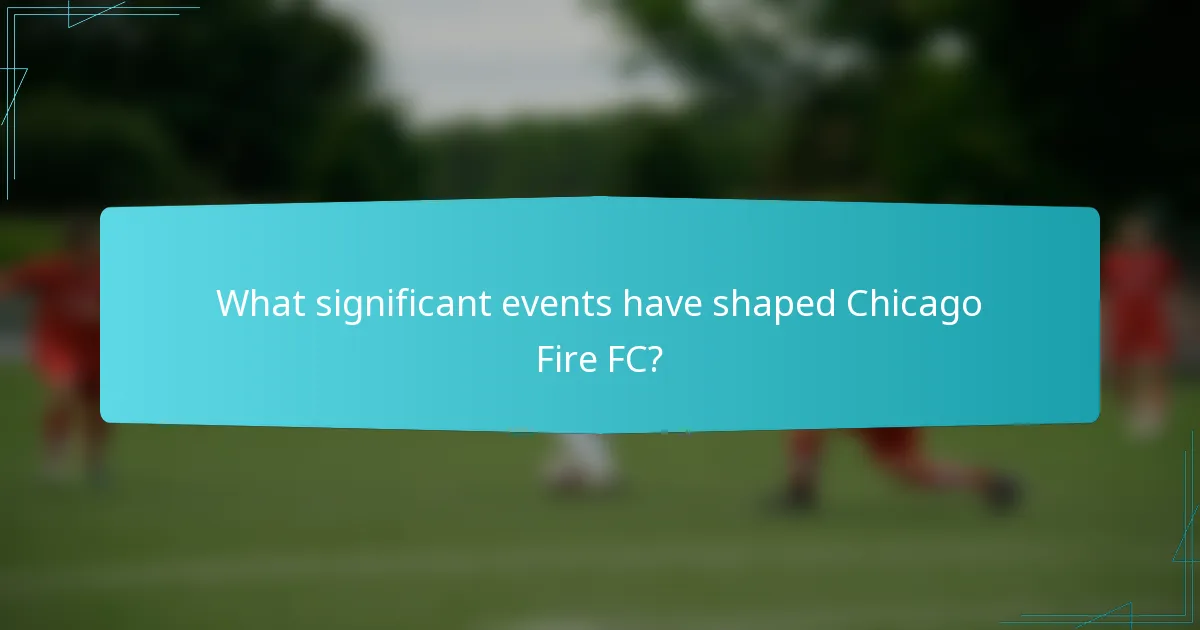 What significant events have shaped Chicago Fire FC?