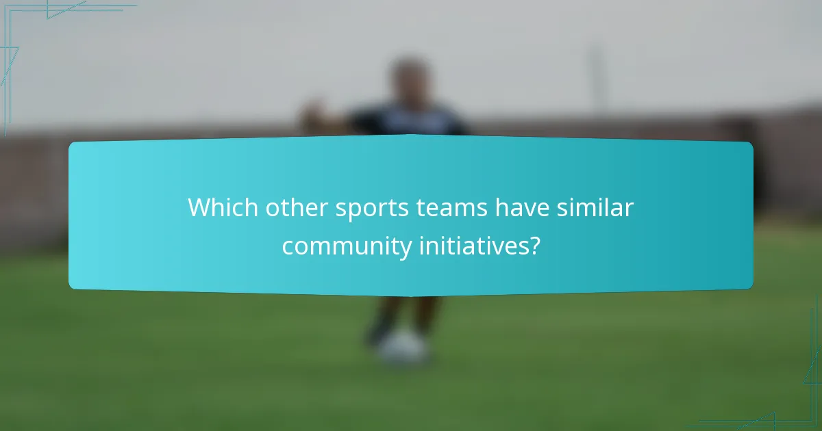 Which other sports teams have similar community initiatives?